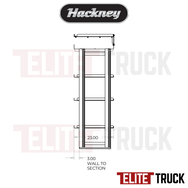 Hackney Van Shelving with Pipe and Ladder Shelf for Curb Side for Box Truck 18"-18"-36"-36"-(28" Open) 23" Deep - Image 4
