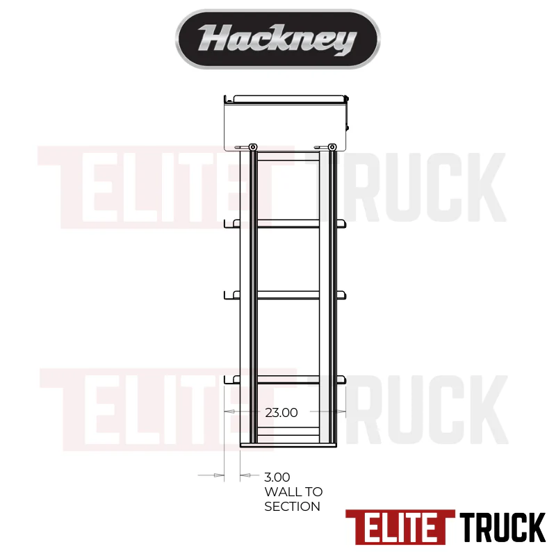Hackney Van Shelving with Pipe and Ladder Shelf for Curb Side for Box Truck 18-18-54-36-(28 Open) 23" Deep - Image 4