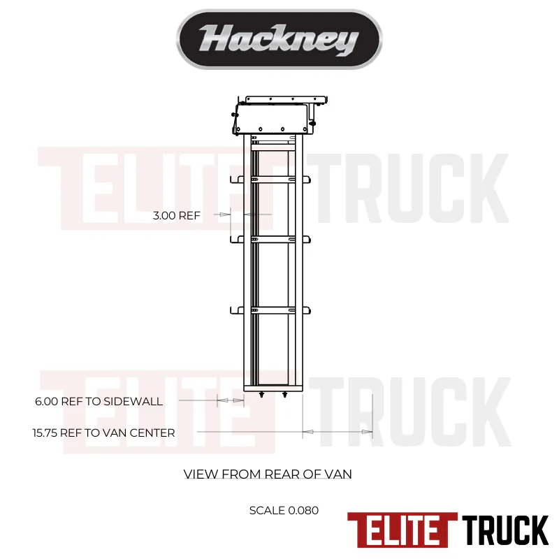 Hackney Van Shelving with Pipe and Ladder Shelf for Driver Side Mercedes Sprinter 46"-23"-(27" Open) 144" WB HR - Image 4