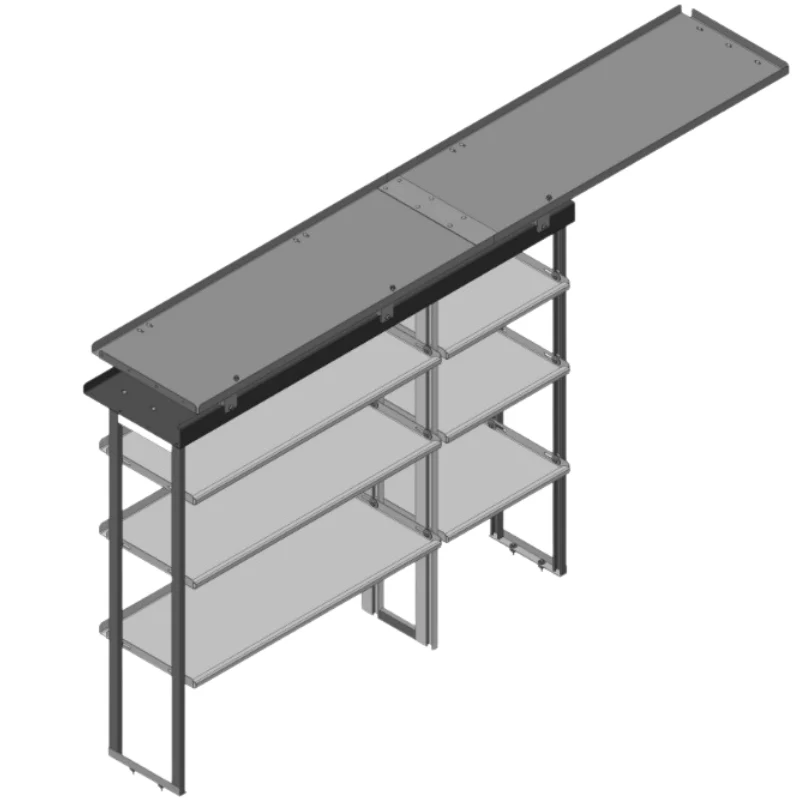 Hackney Van Shelving with Pipe and Ladder Shelf for Curb Side Mercedes Sprinter 46"-23"-(40" Open) 144"WB HR