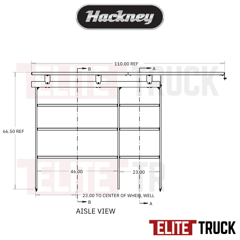 Hackney Van Shelving with Pipe and Ladder Shelf for Curb Side Mercedes Sprinter 46"-23"-(40" Open) 144"WB HR - Image 3
