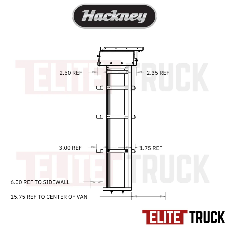 Hackney Van Shelving with Pipe and Ladder Shelf for Curb Side Mercedes Sprinter 46"-23"-(40" Open) 144"WB HR - Image 4