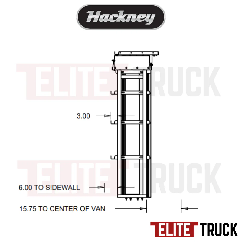 Hackney Van Shelving with Pipe and Ladder Shelf for Driver Side Mercedes Sprinter 23"-46"-46"-(42.5 OPEN) 170"WB EXT HR - Image 4