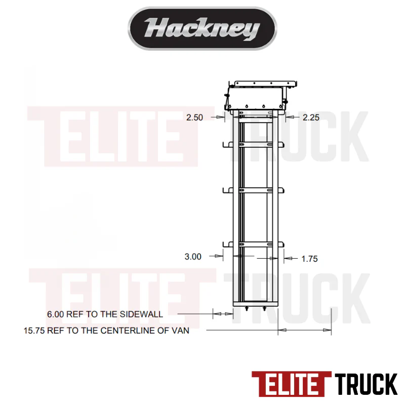 Hackney Van Shelving with Pipe and Ladder Shelf for Driver Side Mercedes Sprinter 23"-46"-46" 170"WB EXT HR - Image 4