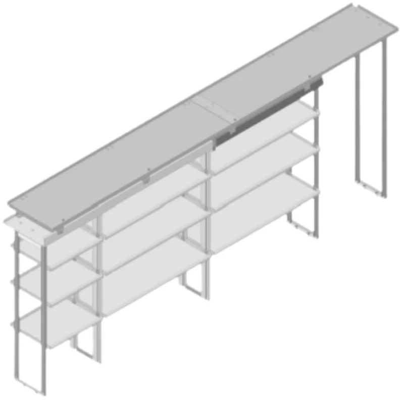 Hackney Van Shelving with Pipe and Ladder Shelf for Driver Side Mercedes Sprinter 46"-46"-23"-(28.5" OPEN) 170"WB HR