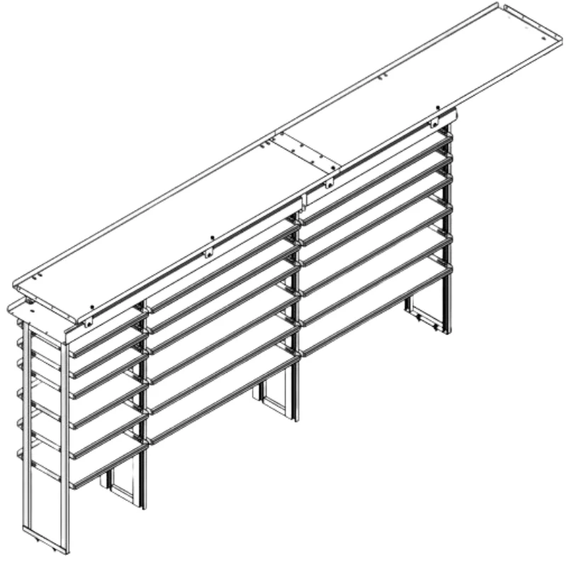 Hackney Van Shelving with Pipe and Ladder Shelf for Driver Side Mercedes Sprinter 46"-46"-23"  170"WB HR - Image 2