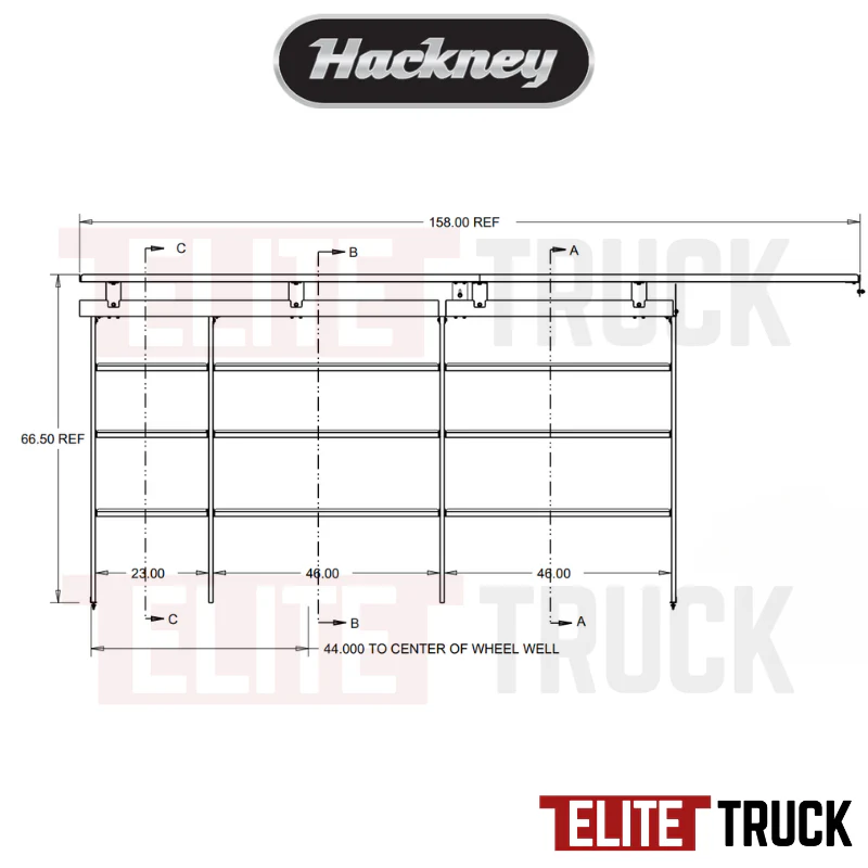 Hackney Van Shelving with Pipe and Ladder Shelf for Driver Side Mercedes Sprinter 46"-46"-23"  170"WB HR - Image 3