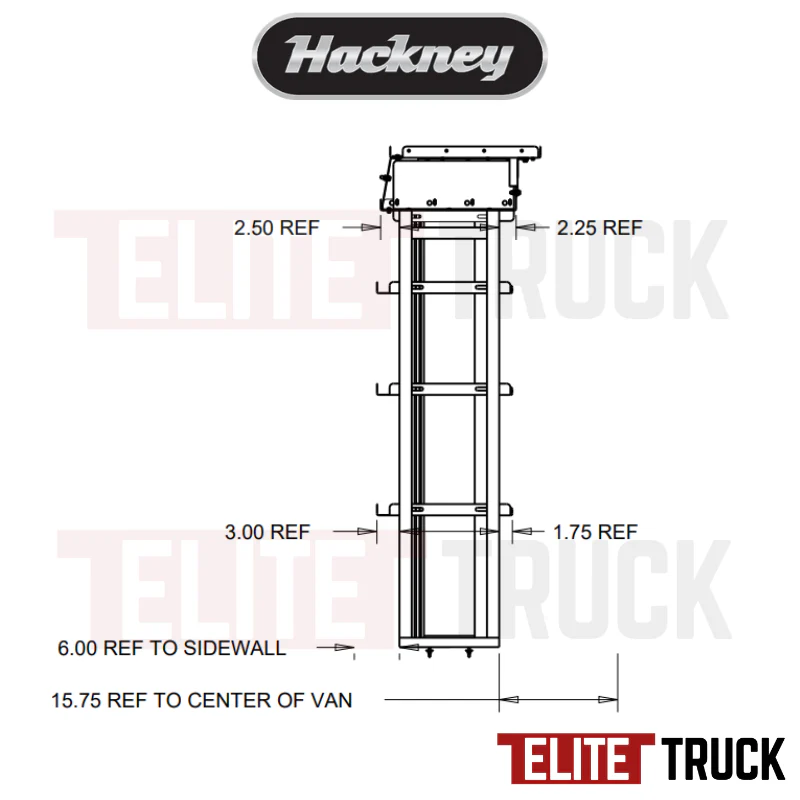 Hackney Van Shelving with Pipe and Ladder Shelf for Driver Side Mercedes Sprinter 46"-46"-23"  170"WB HR - Image 4