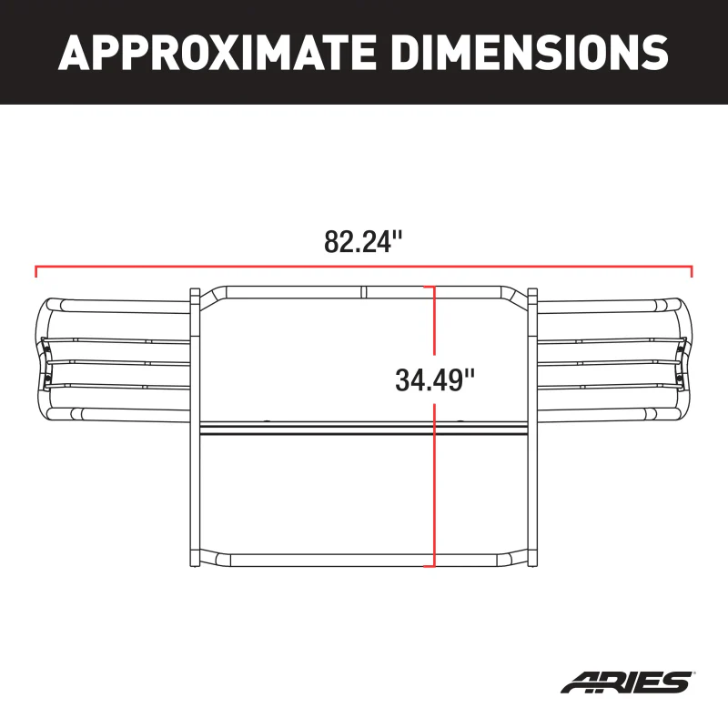 ARIES Polished Stainless Grille Guard, Select Chevrolet Silverado 1500 Model 4068-2 - Image 2