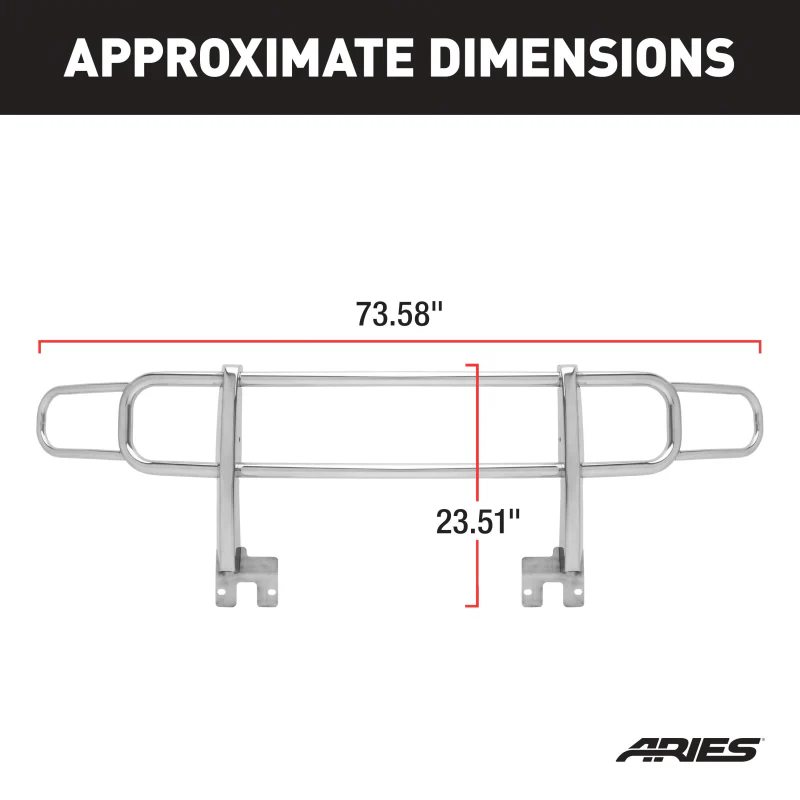 ARIES Polished Stainless Grille Guard, Select Hummer H3, H3T Model 4077-2 - Image 3