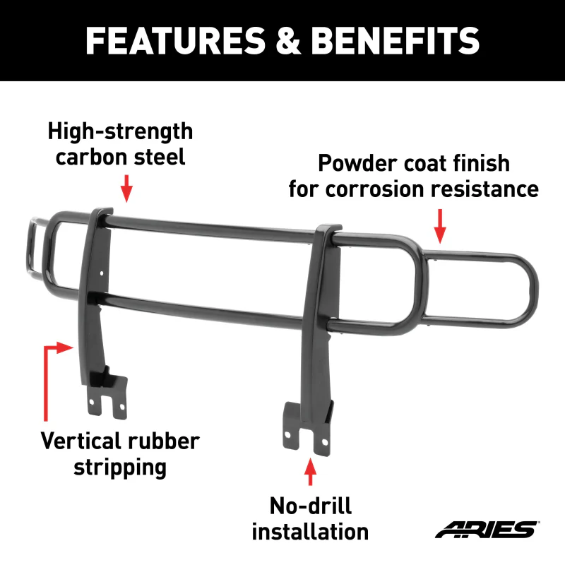 ARIES Black Steel Grille Guard, Select Hummer H3, H3T Model 4078 - Image 4