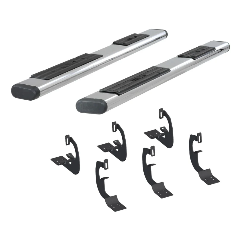 ARIES 6" x 75" Polished Stainless Oval Step Nerf Bars Model 4444037