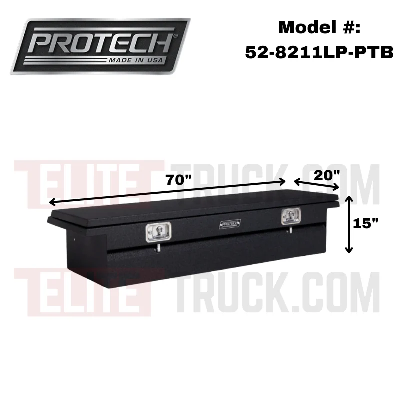ProTech Crossover 15X20X70 Single Lid Box Textured Black Steel Low Profile Includes Tray Model 52-8211LP-PTB - Image 2