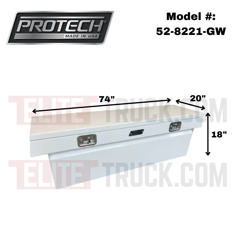ProTech Crossover 18X20X74 Single Lid Box Gloss White Steel Standard Profile Includes Tray Model 52-8221-GW - Image 2