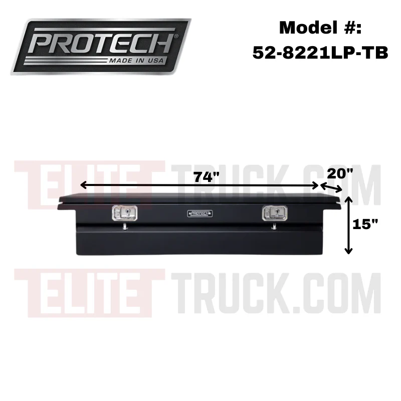 ProTech Crossover 15X20X74 Single Lid Box Textured Black Steel Low Profile Includes Tray Model 52-8221LP-TB - Image 2