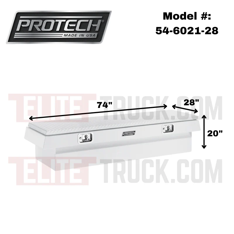 ProTech Crossover 20X28X74 Single Lid Box Diamond Plate Lid Bright Aluminum Standard Profile Includes Tray Model 54-6021-28 - Image 2