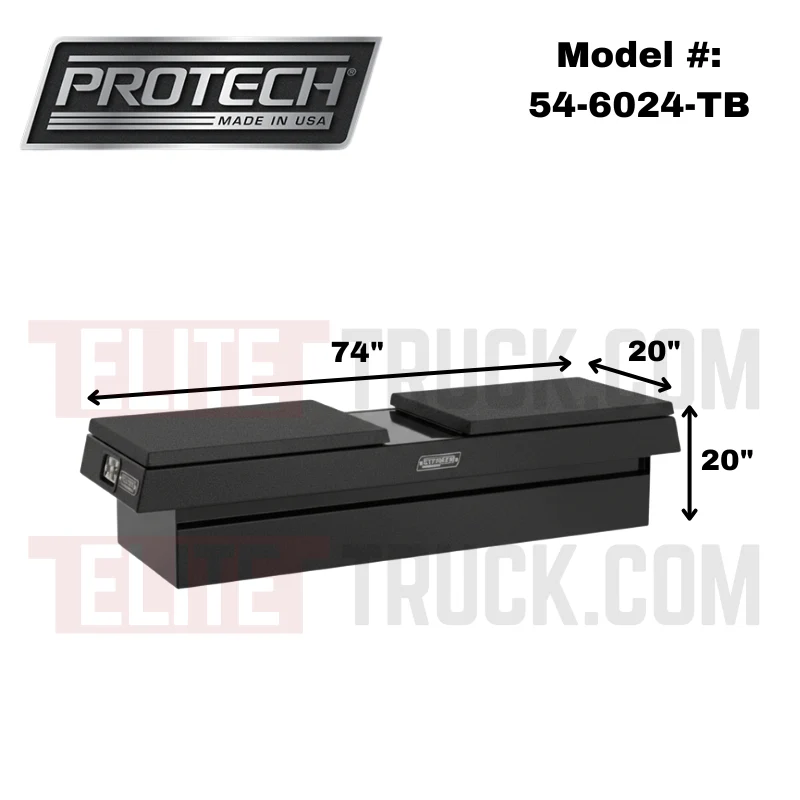 ProTech Crossover 20X20X74 Gull Wing Box Smooth Lid Textured Black Standard Profile Includes Tray Model 54-6024-TB - Image 2