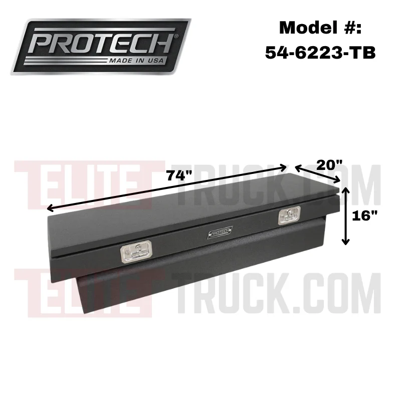 ProTech Crossover 16X20X74 Single Lid Box Smooth Lid Textured Black Standard Profile Includes Tray Model 54-6223-TB - Image 2