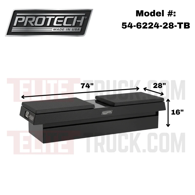 ProTech Crossover 16X28X74 Gull Wing Box Smooth Lid Textured Black Standard Profile Includes Tray Model 54-6224-28-TB - Image 2