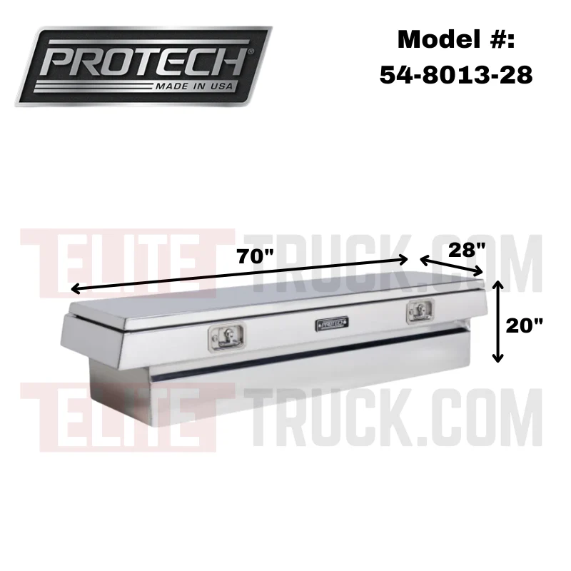 ProTech Crossover 20X28X70 Single Lid Box Smooth Lid Bright Aluminum Standard Profile Includes Tray Model 54-8013-28 - Image 2