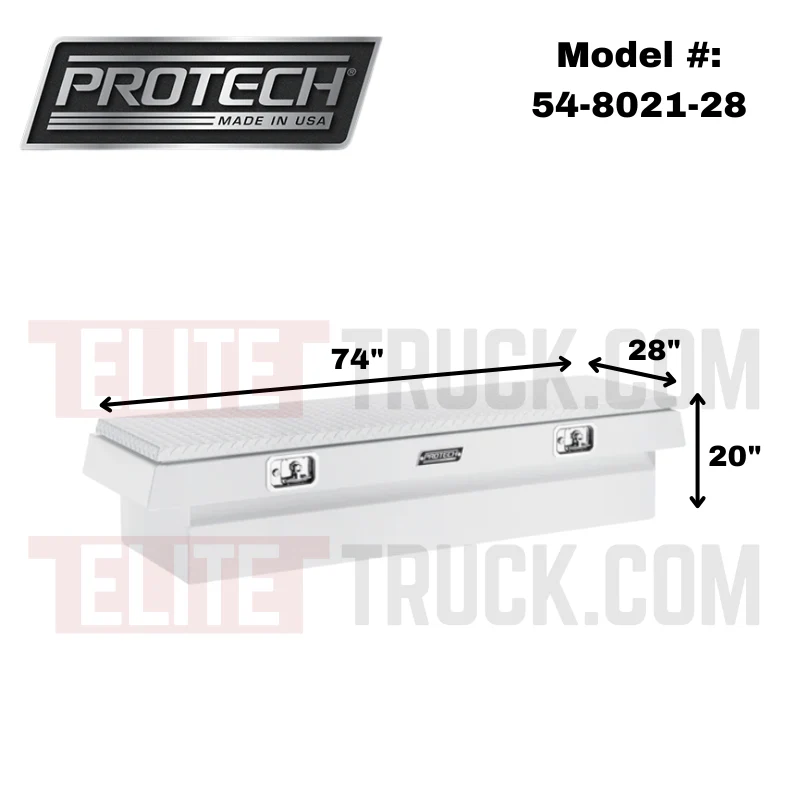 ProTech Crossover 20X28X74 Single Lid Box Diamond Plate Lid Bright Aluminum Standard Profile Includes Tray Model 54-8021-28 - Image 2