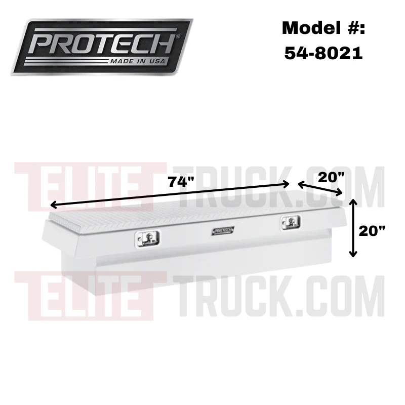 ProTech Crossover 20X20X74 Single Lid Box Diamond Plate Lid Bright Aluminum Standard Profile Includes Tray Model 54-8021 - Image 2