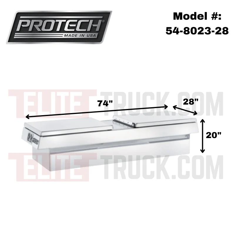 ProTech Crossover 20X28X74 Single Lid Box Smooth Lid Smooth Lid Bright Aluminum Standard Profile Includes Tray Model 54-8023-28 - Image 2