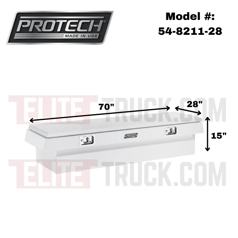 ProTech Crossover 15X28X70 Single Lid Box Diamond Plate Lid Bright Aluminum Standard Profile Includes Tray Model 54-8211-28 - Image 2