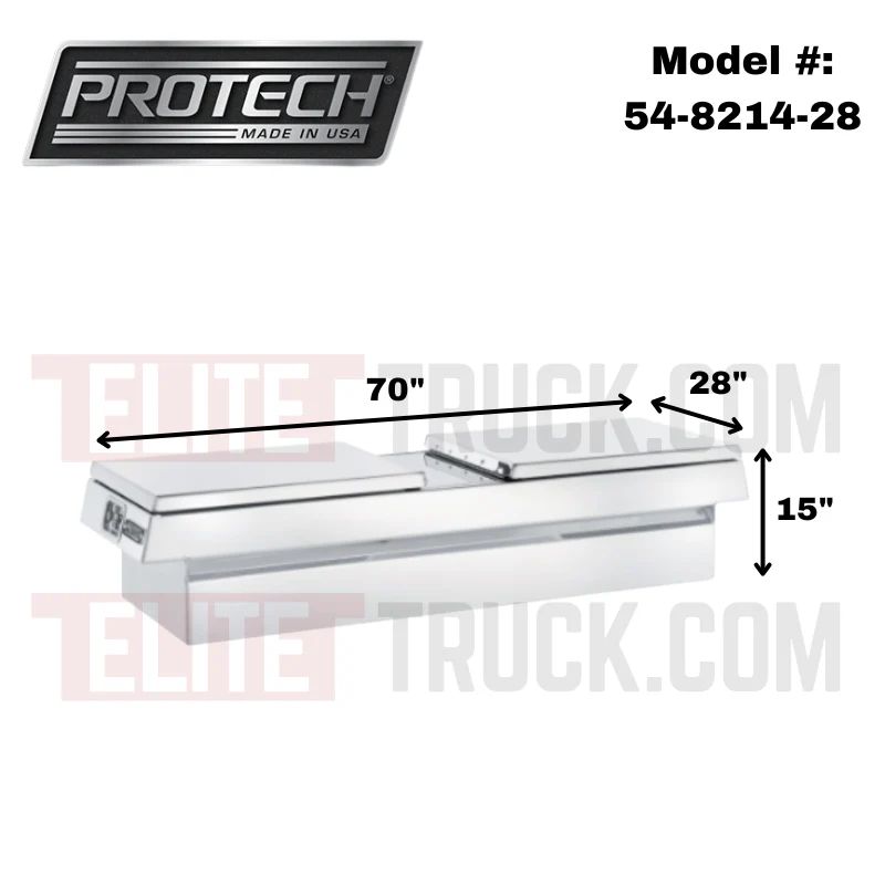 ProTech Crossover 15X28X70 Gull Wing Box Smooth Lid Bright Aluminum Standard Profile Includes Tray Model 54-8214-28 - Image 2