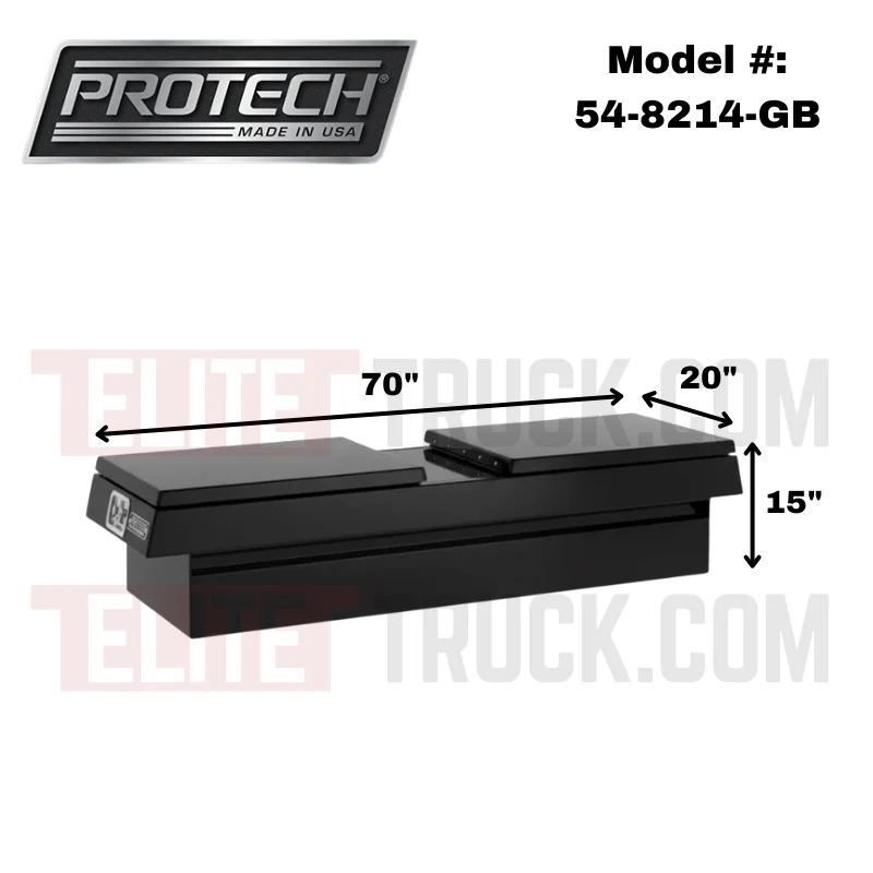 ProTech Crossover 15X20X70 Gull Wing Box Smooth Lid Gloss Black Standard Profile Includes Tray Model 54-8214-GB - Image 2