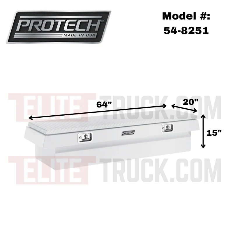 ProTech Crossover 15X20X64 Single Lid Box Diamond Plate Lid Bright Aluminum Standard Profile Includes Tray Model 54-8251 - Image 2