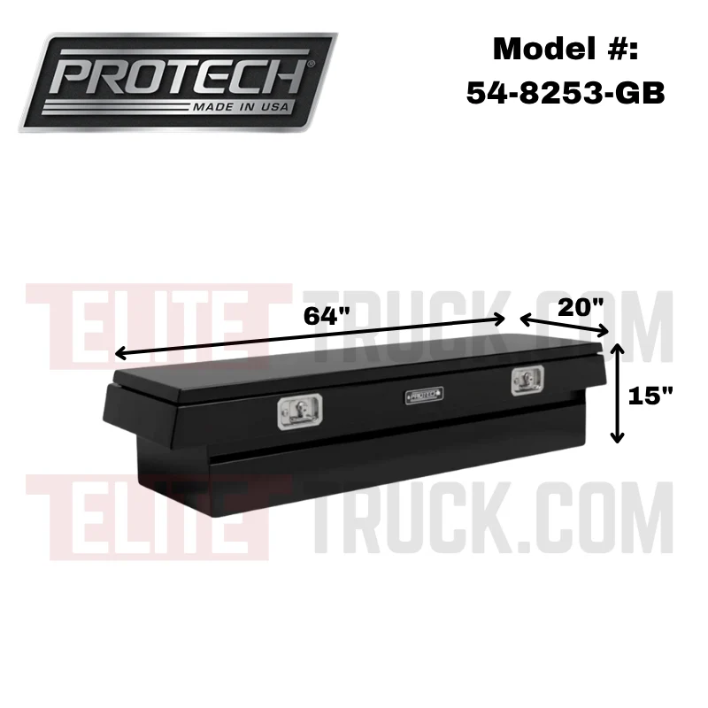 ProTech Crossover 15X20X64 Single Lid Box Smooth Lid Gloss Black Standard Profile Includes Tray Model 54-8253-GB - Image 2