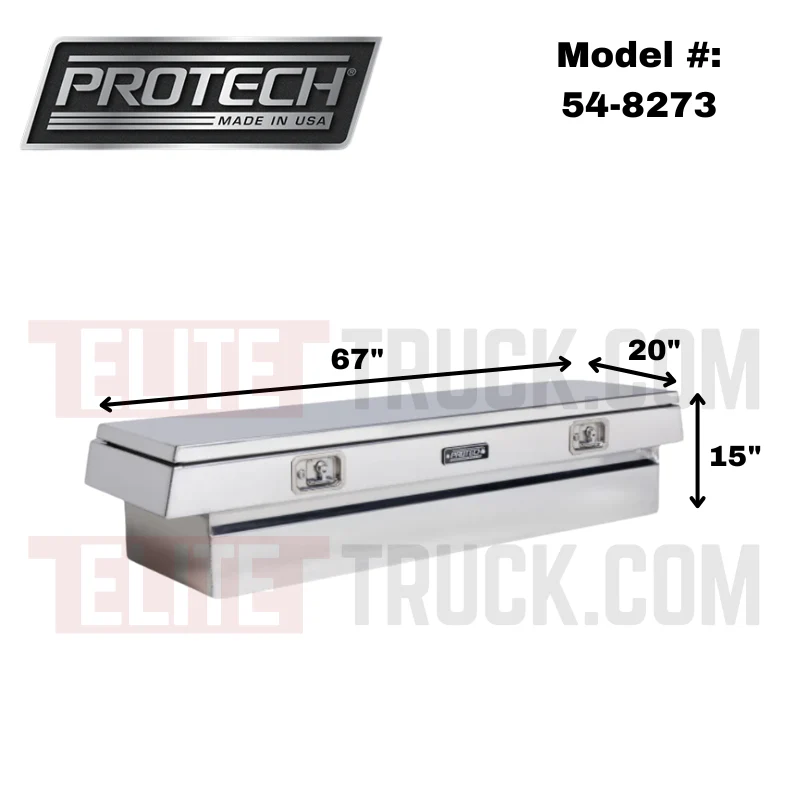 ProTech Crossover 15X20X67 Single Lid Box Smooth Lid Bright Aluminum Standard Profile Includes Tray Model 54-8273 - Image 2