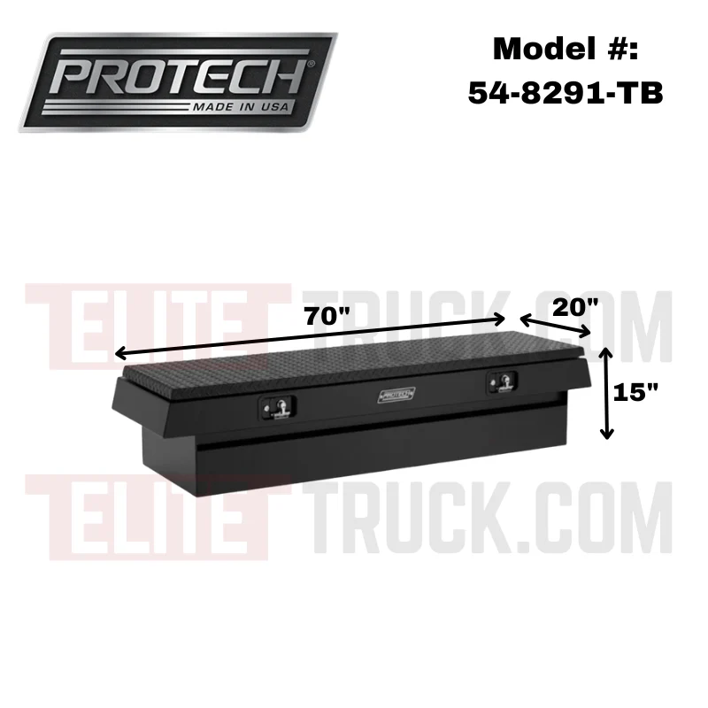 ProTech Crossover 15X20X70 Single Lid Box Diamond Plate Lid Textured Black Standard Profile Includes Tray Model 54-8291-TB - Image 2