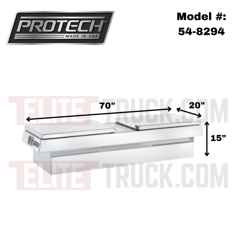 ProTech Crossover 15X20X70 Gull Wing Box Smooth Lid Bright Aluminum Standard Profile Includes Tray Model 54-8294 - Image 2