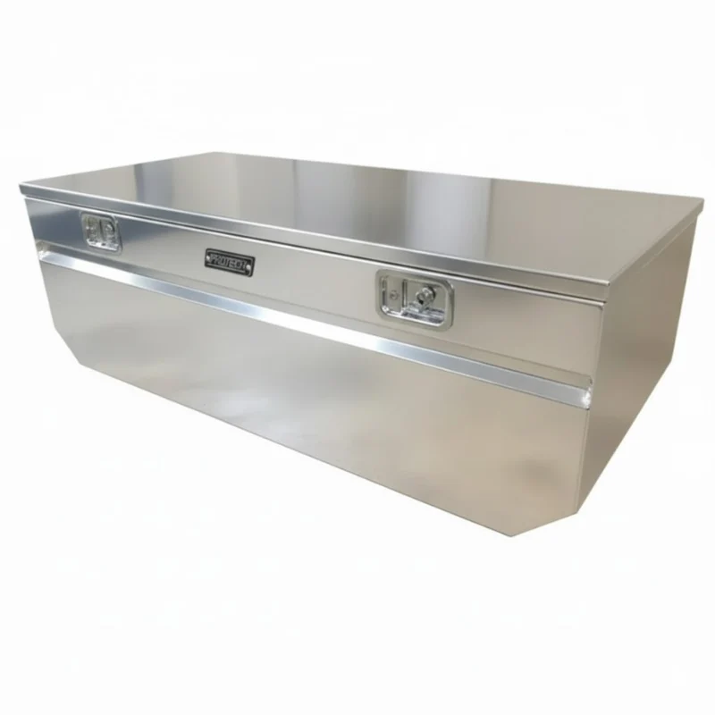 Protech Chest Tool Box - 20X20X60, Notched, Smooth Lid Bright Aluminum Includes Tray Model 54-8426-20
