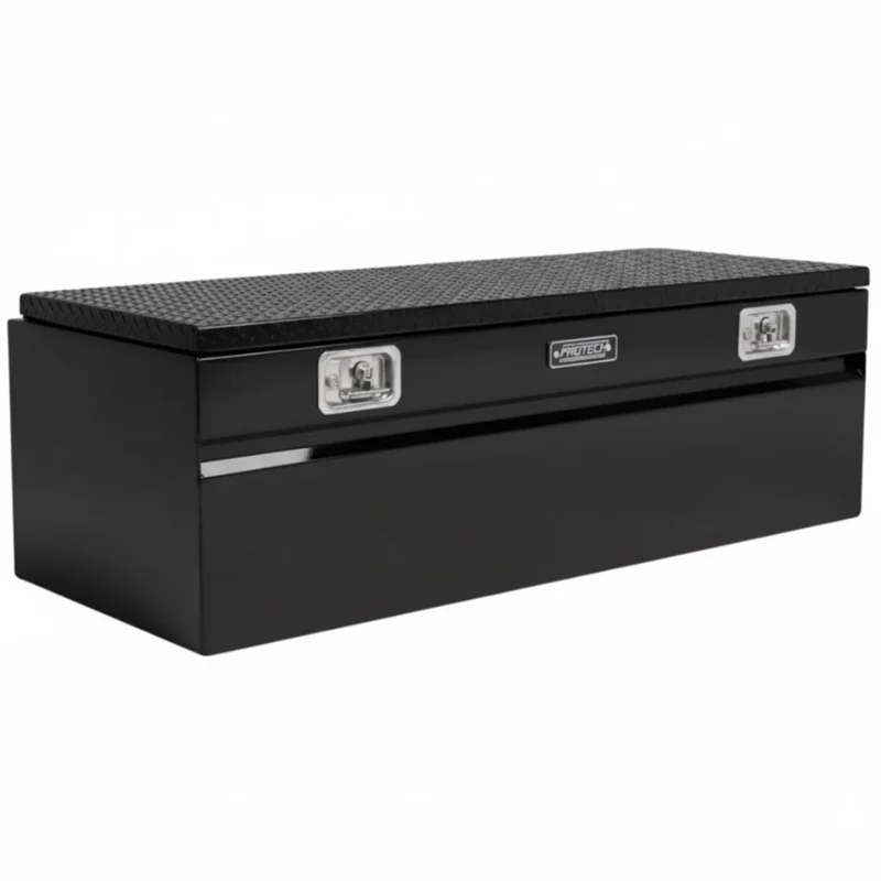 Protech Chest Tool Box - 19.5X24X60 - Diamond Plate Lid Gloss BlackIncludes Tray Model 54-8440-GB