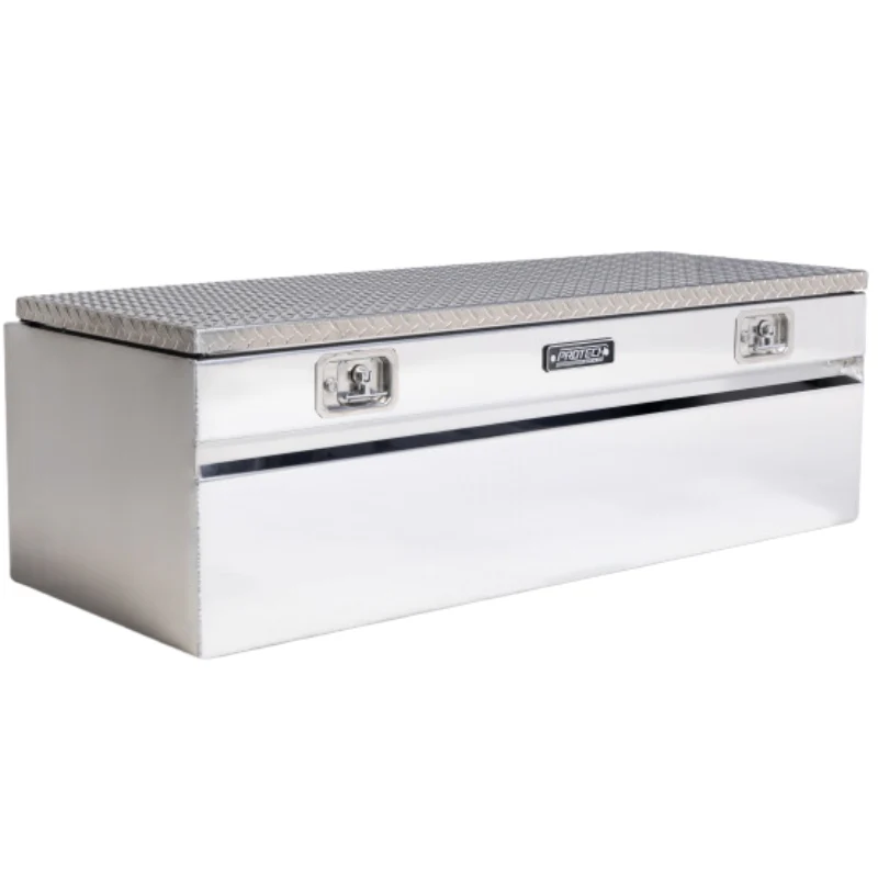 Protech Chest Tool Box - 19X20X47 Diamond Plate Lid Bright Aluminum Includes Tray Model 54-8460