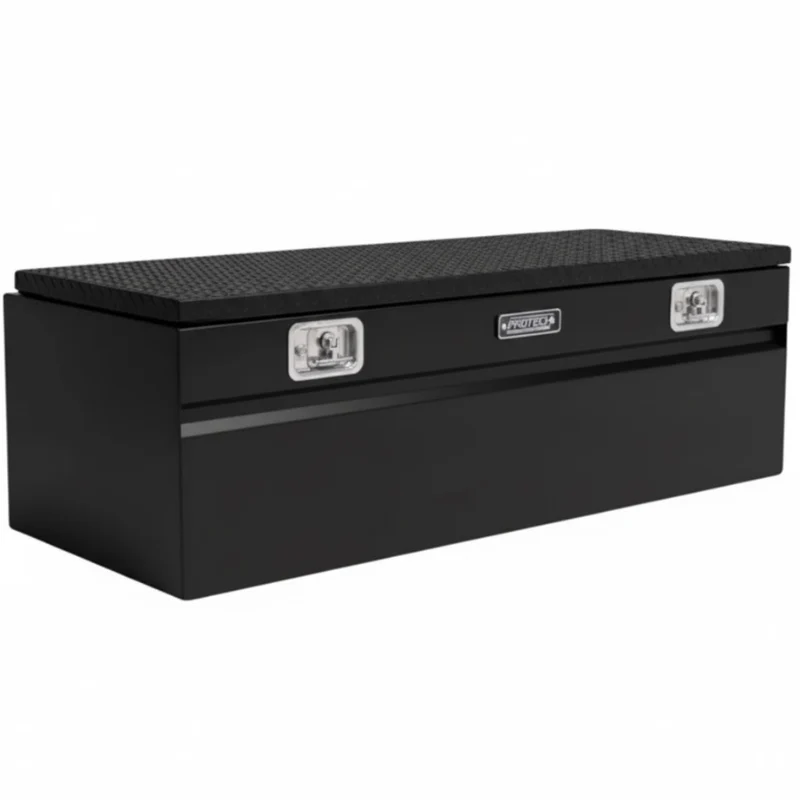 Protech Chest Tool Box - 19X20X47- Diamond Plate Lid Textured Black Includes Tray Model 54-8460-TB