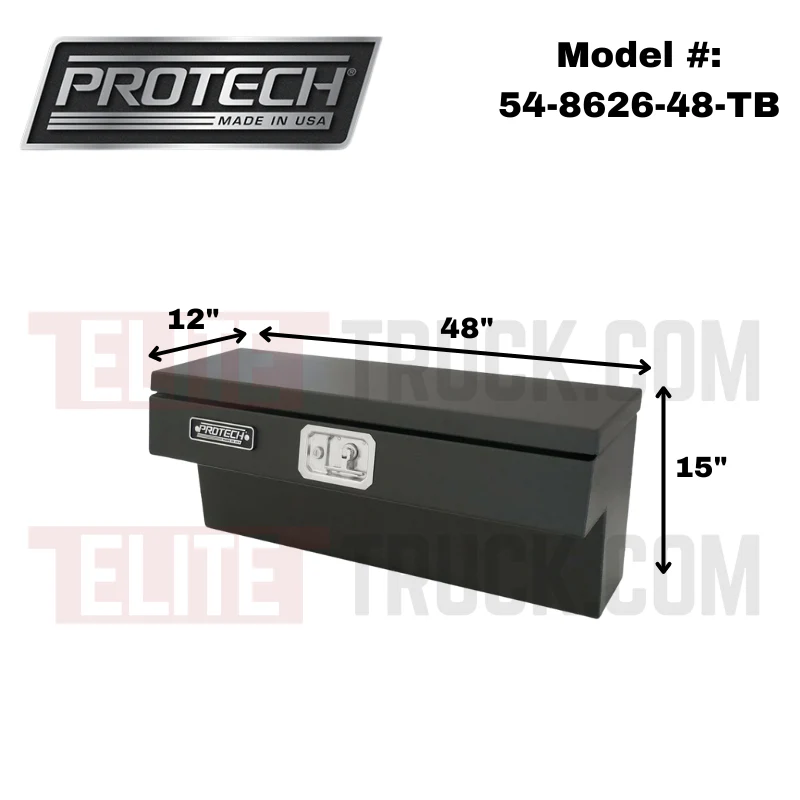 ProTech Side Mount Box - 12W X 48L Smooth Lid, Matte Textured Black Model 54-8626-48-TB - Image 2