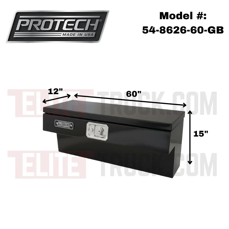 ProTech Side Mount Box - 12W X 60L Smooth Lid - Gloss Black Model 54-8626-60-GB - Image 2