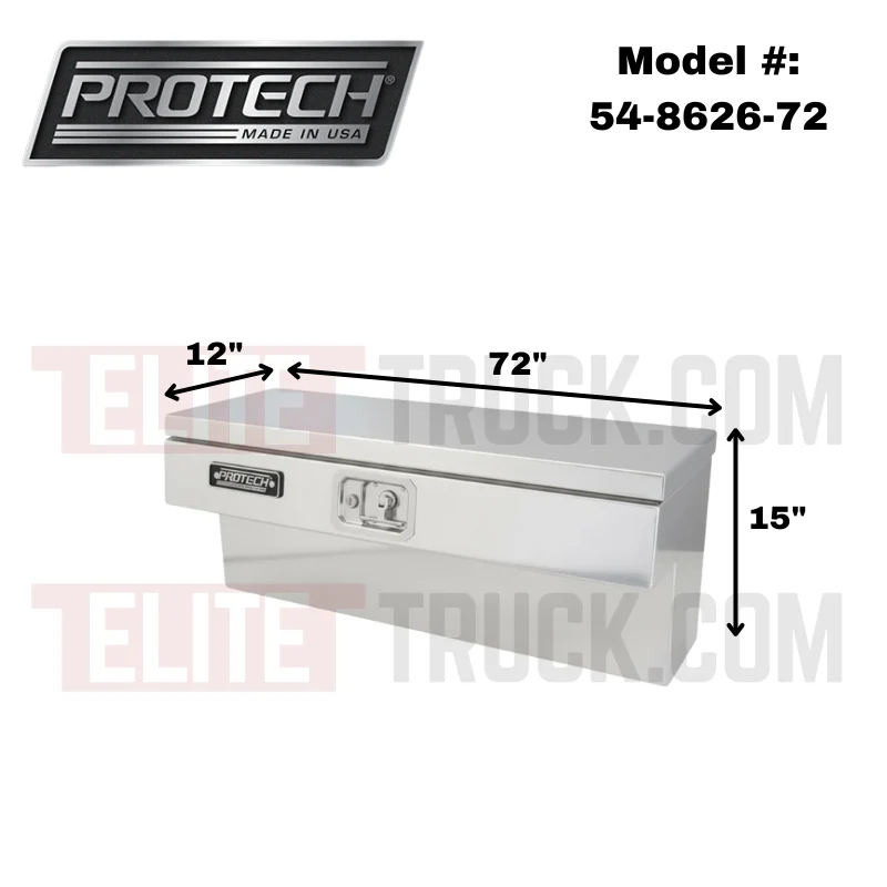 ProTech Side Mount Box - 12W X 72L Smooth Lid Bright Aluminum Model 54-8626-72 - Image 2