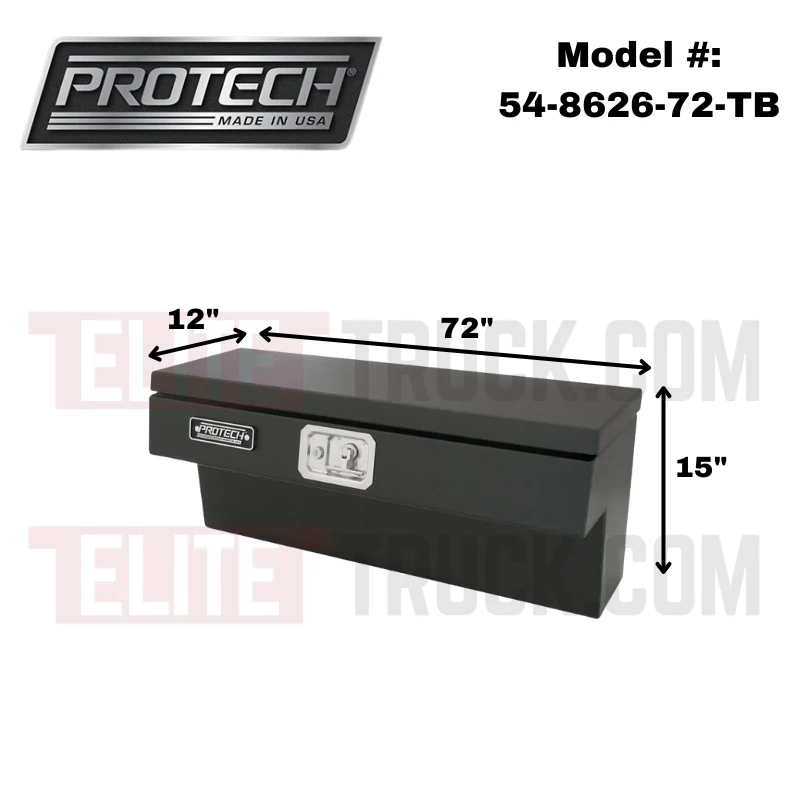 ProTech Side Mount Box - 12W X 72L Smooth Lid, Matte Textured Black Model 54-8626-72-TB - Image 2