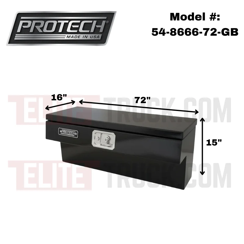 ProTech Side Mount Box - 16W X 72L Smooth Lid - Gloss Black Model 54-8666-72-GB - Image 2