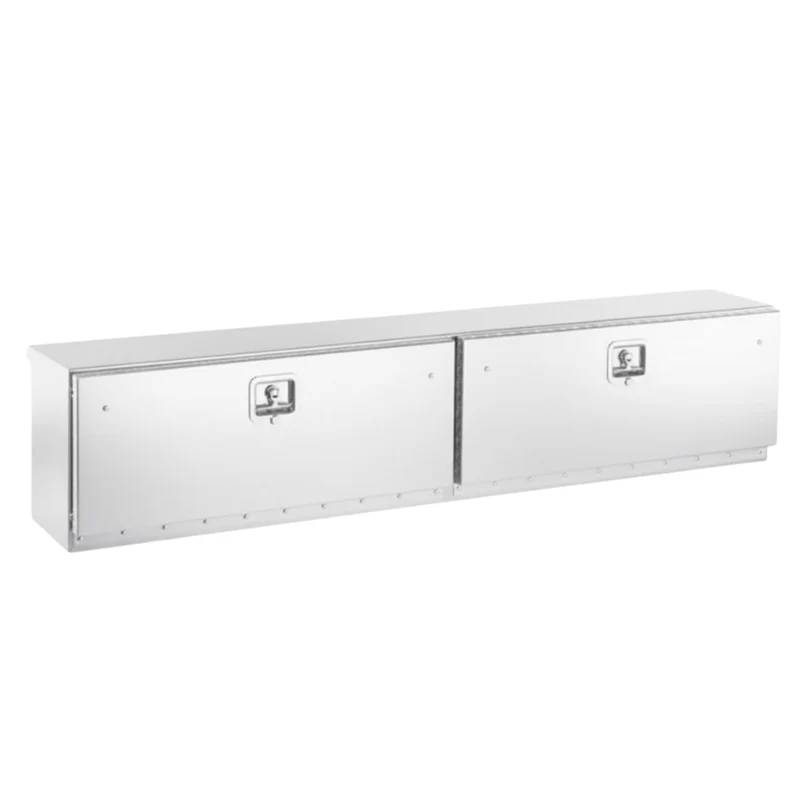 ProTech Top Mount Box -16Hx12Dx90L w/ 2 Smooth Drop Doors Bright Aluminum Model 54-8682-90