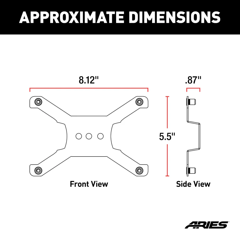ARIES Jeep Bumper License Plate Bracket Model 55-0000 - Image 3