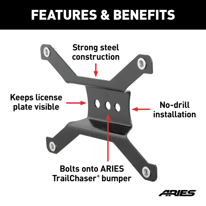ARIES Jeep Bumper License Plate Bracket Model 55-0000 - Image 4