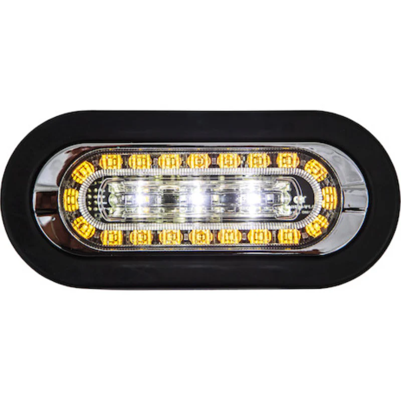 Buyers Products 6 Inch Combination Oval LED Amber Marker Light with Amber/Clear Strobe Light With Grommet Model 5626226 - Image 3