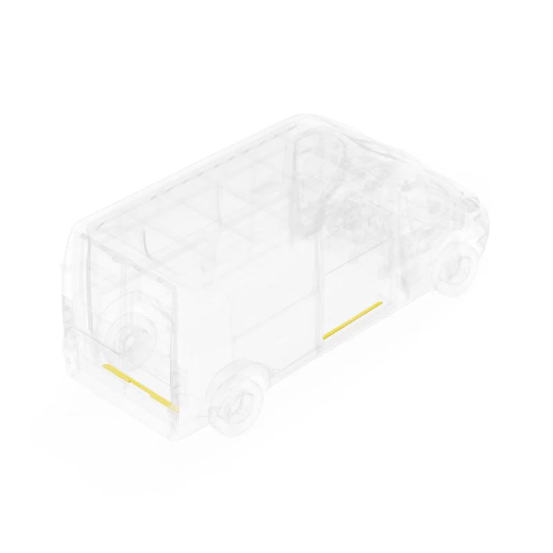 LEGEND Steel Floor Threshold Set RAM ProMaster (all WB lengths) Cargo Van - Yellow - Single Side Door Model 609-151-1018 - Image 2