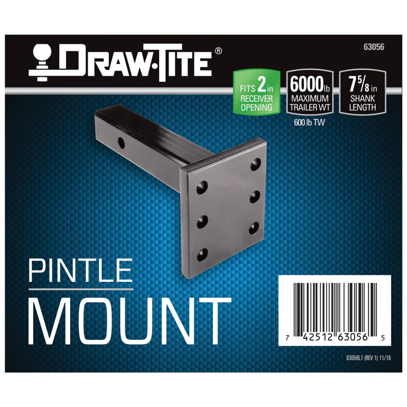Draw-Tite Pintle Hook Mounting Plate, Fits 2 in. Square Receiver, 6,000 lbs. Capacity Model 63056 - Image 8